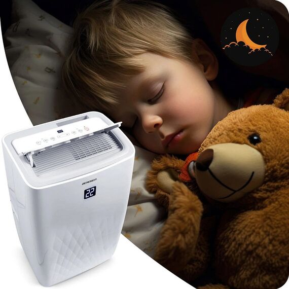 ​Aer conditionat portabil, 5 in1, raceste, incalzeste, dezumidifica, aeriseste si modul noapte, afisaj LCD si panou de control tactil, aplicatia Tuya, Wi-Fi, functia de pornire automata, 4000 W, Capacitate generala	: 14000 BTU, Culoare: Alb-poza 8-Dacenergy.ro
