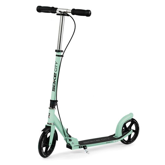 ​Trotineta, din aluminiu, inaltime reglabila, frana de picior si de mana, pliabila, roti 200 x 30 mm, picior pentru parcare, verde, 98 cm, Culoare: Verde-Dacenergy.ro