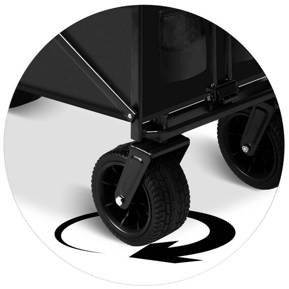 Carucior de transport, material cadru din otel, roti pivotante la 360º, pliabil, buzunare practice, capacitate de incarcare pana la 120 kg, 90 x 50 x 61 cm, negru, Culoare: Negru-poza 14-Dacenergy.ro
