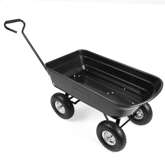 Carucior pentru gradina, otel, functia de basculare, 50x94x20 cm, capacitate de ridicare 300 kg, negru, Culoare: Negru-Dacenergy.ro