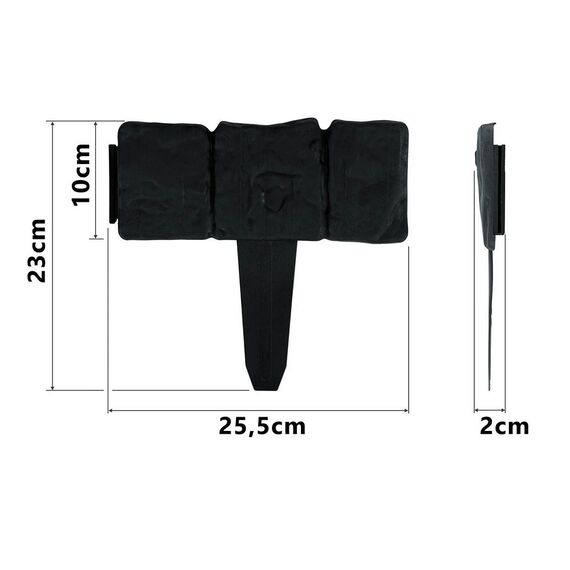 Bordura de gradina, material PP durabil, rezistent la UV, inghet si schimbarile meteorologice, design modular, lungimea de 2.5 m, antracit, Culoare: Antracit, Inaltime: 23 cm-poza 4-Dacenergy.ro