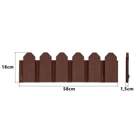 Bordura de gradina, material PP durabil, rezistent la UV, inghet si schimbarile meteorologice, design modular, lungimea de 2.4 m, maro deschis, Culoare: Maro deschis, Inaltime: 18 cm-poza 5-Dacenergy.ro