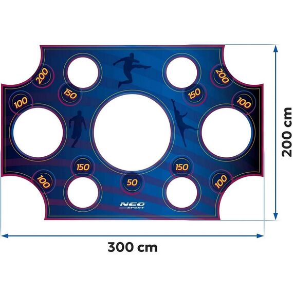 Covoras tinta pentru poarta de fotbal cu puncte, cu imprimare de inalta calitate, cu elemente de prindere incluse, 300 x 200 cm, albastru-poza 5-Dacenergy.ro