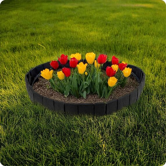 Bordura de gradina, material PP durabil, rezistent la UV, inghet si schimbarile meteorologice, design modular, lungimea de 2.5 m, antracit, Culoare: Antracit, Inaltime: 23 cm-poza 7-Dacenergy.ro