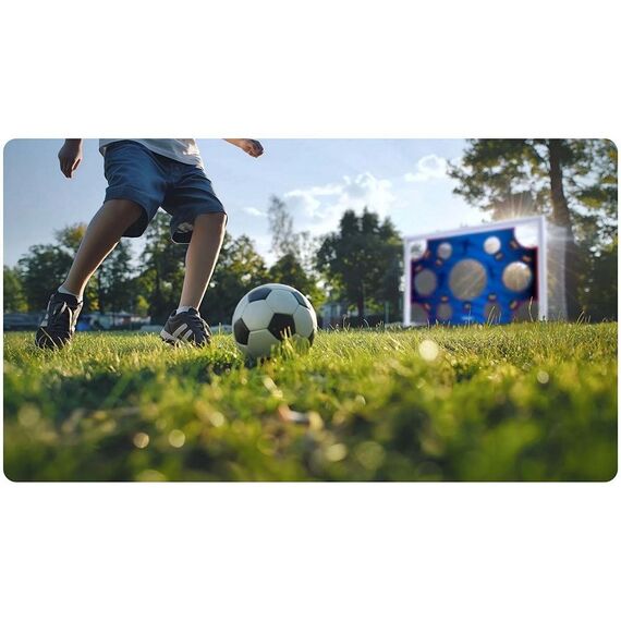 Covoras tinta pentru poarta de fotbal cu puncte, cu imprimare de inalta calitate, cu elemente de prindere incluse, 300 x 200 cm, albastru-poza 8-Dacenergy.ro