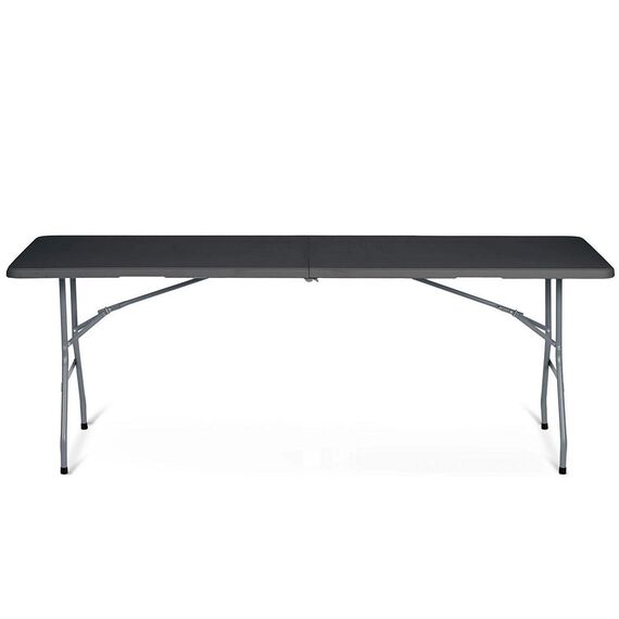 Masa de gradina pliabila, cadru durabil din otel, material PE si rezistent la UV, cu maner, 244 x 75 x 74 cm, negru, Culoare: Negru-poza 9-Dacenergy.ro
