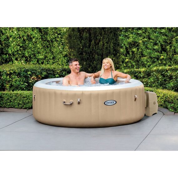 ​Piscina gonflabila jacuzzi, cu masaj si pompa filtrare, dimensiuni 196 x 71 cm, volum 795 litri, culoare maro-poza 2-Dacenergy.ro