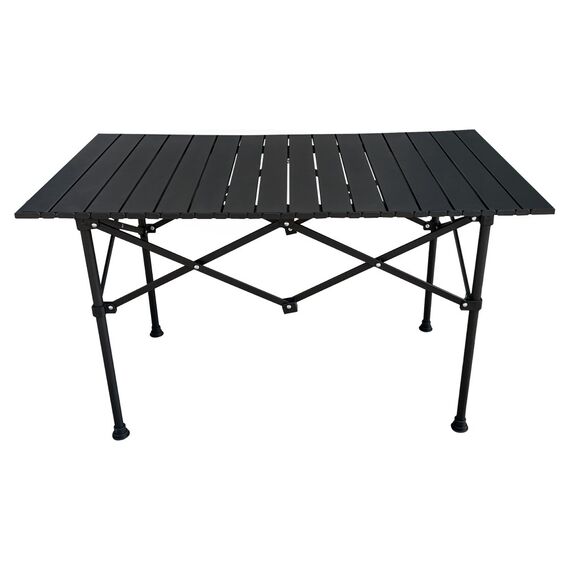 ​Masa camping DacEnergy©, realizata din otel, cu capace din plastic, pliabila, portabila, 94,5 x 53,5 x 55 cm, neagra, Culoare: Negru-poza 2-Dacenergy.ro