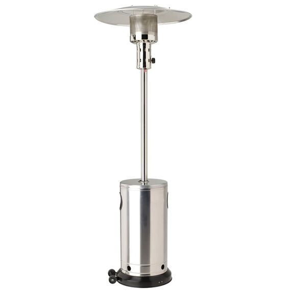 ​Incalzitor terasa pe gaz DacEnergy©, material inox si aluminiu, putere 10 kW, cu roti deplasare, dimensiuni  75, 5 x 220 cm-Dacenergy.ro