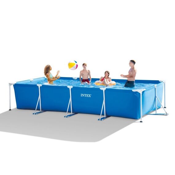 Piscina cu cadru metalic Intex, model suprateran, dreptunghiular, 450 x 220 x 84 cm, capacitate 7.127 l, albastru-poza 4-Dacenergy.ro
