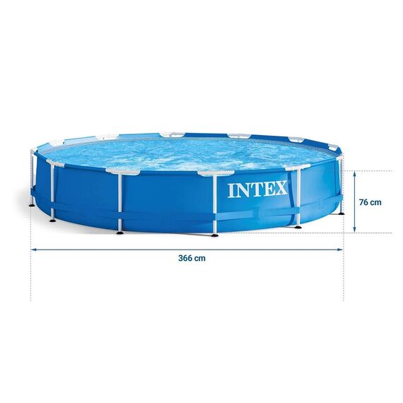 ​Piscina cu cadru, material PVC durabil cu 3 straturi, usor de asamblat, forma rotunda, pompa de filtru, filtru pompa, capacitate 6503 l, 366 x 76 cm, albastra-poza 4-Dacenergy.ro