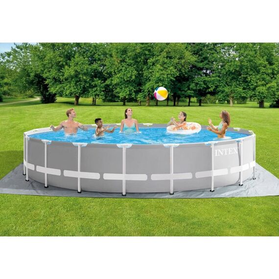 Piscina cu cadru metalic Intex, confectionata din metal, polipropilena si PVC, forma rotunda, pompa filtrare, scara, folie de acoperire, 610 x 132 cm-poza 5-Dacenergy.ro
