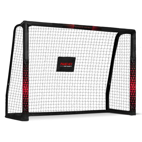 ​Poarta de fotbal pentru copii, cadru stabil din otel, plasa din material rezistent, sprijina dezvoltarea fizica a copiilor, 180 x 120 x 60 cm, negru si rosu-Dacenergy.ro