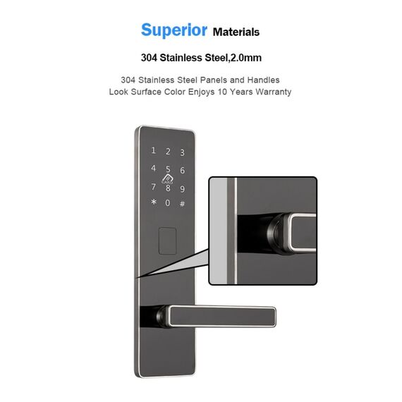 Incuietoare inteligenta DacEnergy©,  pentru hotel, apartament, motel, deblocare Aplicatie TTLock , TTHotel ,  Card RFID, Cheie, culoare negru-argintiu, Culoare: Negru, Argintiu-poza 16-Dacenergy.ro