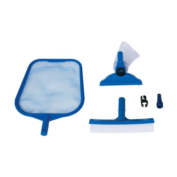 ​Kit intretinere piscina Intex, confectionat din PVC, plasa, perie si un cap de curatare, 53x43x36.5 cm-Dacenergy.ro