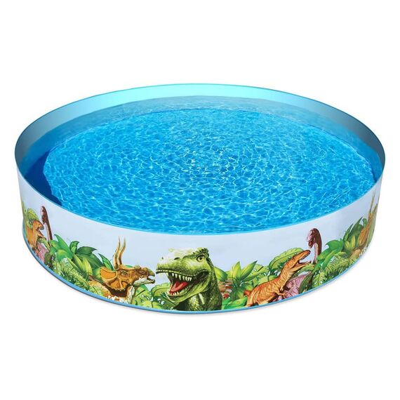​Piscina supraterana, pentru copii, forma rotunda, usor de asamblat, PVC, imprimeu dinozauri, 183 x 38 cm, 946 litri-Dacenergy.ro