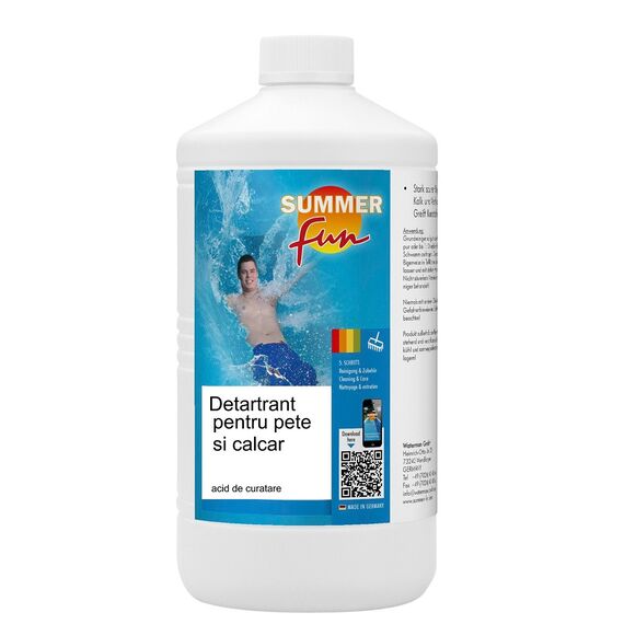 Detartrant pentru pete si calcar piscina, Summer Fun, 1L, se utilizeaza diluat-Dacenergy.ro