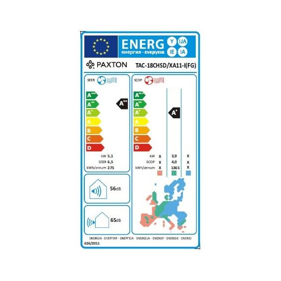 ​Aparat aer conditionat Paxton, capacitate de racire de 18000 BTU, R32, Wi-Fi, inverter, functie incalzire, dezumidificare, afisaj LED, mod de noapte, mod Turbo, auto-curatare, alb-poza 2-Dacenergy.ro