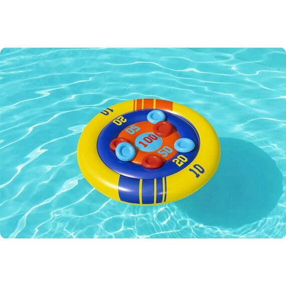​Joc de biliard pentru piscina Bestway, material PVC, cerc gonflabil, 6 frisbee colorate, diametru 140 cm, colorate-poza 2-Dacenergy.ro