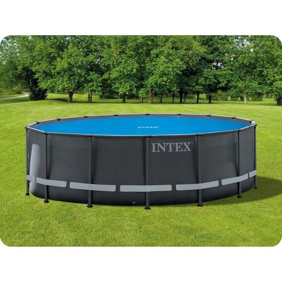 ​Prelata solara pentru piscina Intex, grosimea 150g/m², ajuta la incalzirea si mentinerea temperaturii apei, 488 cm, albastru, Lungime: 488 cm-poza 2-Dacenergy.ro