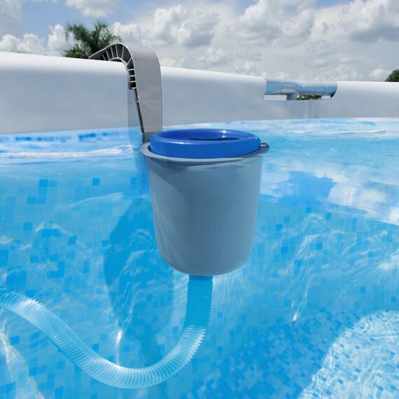 ​Skimmer piscina Bestway, din PVC, pentru adunarea si eliminarea resturilor de suprafata piscinei, gri-poza 2-Dacenergy.ro