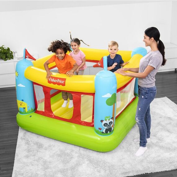 ​Centru de joaca pentru copii Bestway , confectionat din PVC, in forma de castel colorat de basm, cu turnuri gonflabile, 175 x 173 x 135 cm-poza 2-Dacenergy.ro