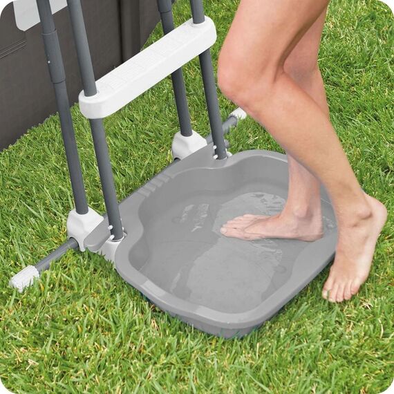​Curatator de picioare pentru piscina Intex, se conecteaza la scarile Intex, antiderapant, 56 x 49 x 9 cm, gri-poza 2-Dacenergy.ro