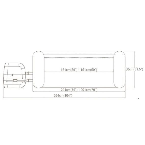 ​Piscina gonflabila, jacuzzi, Bestway Lay-Z Maldives Pro, pompa de filtrare incorporata, filtru pompa tip VI, lumini LED in 7 culori, prelata, apa incalzita la 40°, 5-7 persoane, 1050 l, 201 x 151 x 80 cm, maro-poza 3-Dacenergy.ro