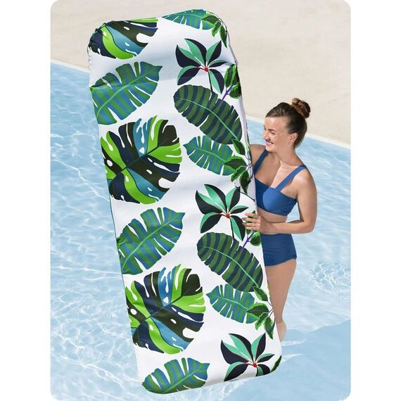 ​Saltea gonflabila de plaja Bestway, fabricata din material PVC, material textil cu protectie UV, 183 x 73 cm, cu model, verde-poza 3-Dacenergy.ro