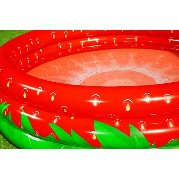 ​Piscina gonflabila Bestway, confectionat din vinil, forma de capsuna, cu trei inele, kit de reparatii, 390 l, 160 x 38 cm-poza 3-Dacenergy.ro