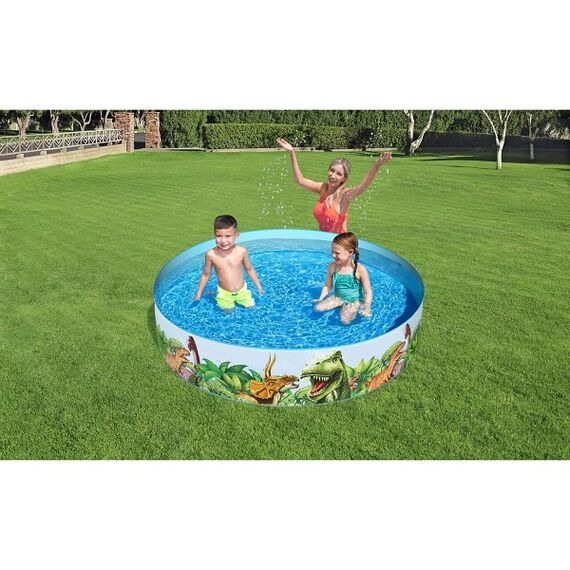 ​Piscina supraterana, pentru copii, forma rotunda, usor de asamblat, PVC, imprimeu dinozauri, 183 x 38 cm, 946 litri-poza 3-Dacenergy.ro