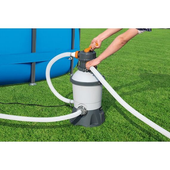 Pompa filtrare apa piscina, cu un manometru integrat usor de citit, 2 adaptoare, un dozator Chemconnect, 3028 l apa/h, 220-240 V-poza 3-Dacenergy.ro
