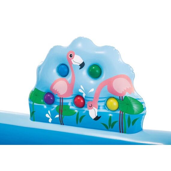 Centru de joaca pentru copii Intex, gonflabil, confectionat din PVC, cu tobogan, 244 x 198 x 71 cm, albastru-poza 3-Dacenergy.ro