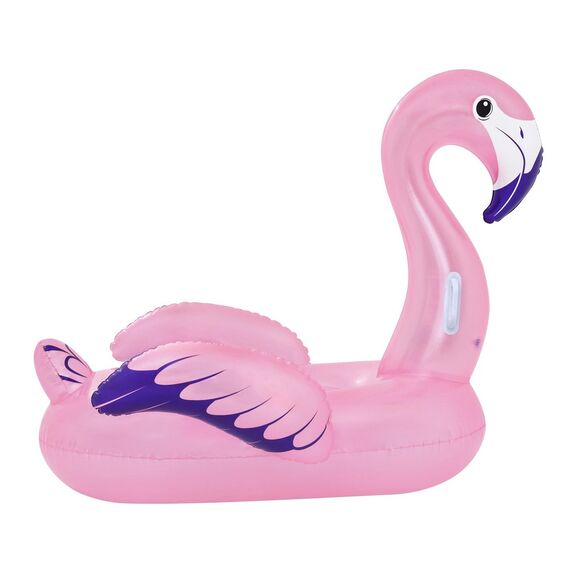 ​Saltea gonflabila, confectionata din vinil, 2 camere de aer, in forma de flamingo, cu 2 manere pentru supor, 153 x 143 cm, roz-poza 2-Dacenergy.ro