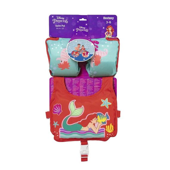 ​Vesta de inot Bestway, grafica cu Mica Sirena, protectie UV UPF 50+, catarame si curea reglabile, 3 pana la 6 ani-poza 4-Dacenergy.ro