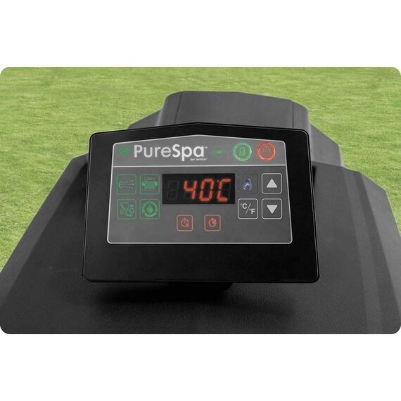 ​Piscina gonflabila cu hidromasaj Intex, pompa de filtrare incorporata, 2 tetiere, 4 persoane, panou de control, cu aplicatie, apa incalzita pana la 40°, prelate, 795 litri, 201 x 71 cm, negru-poza 5-Dacenergy.ro