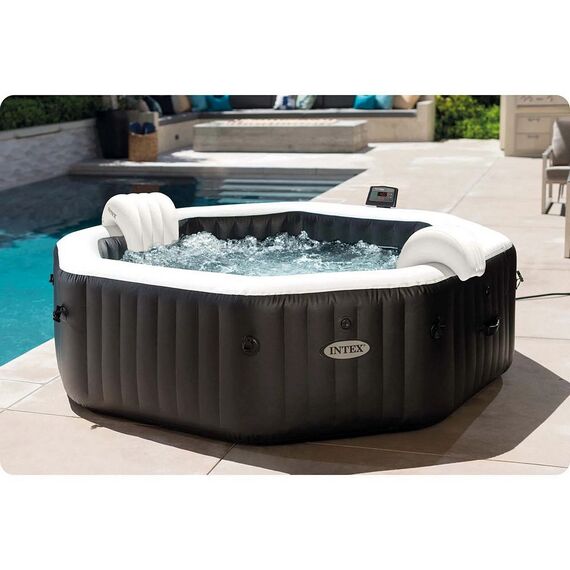​Piscina gonflabila cu hidromasaj Intex, jacuzzi, pompa de filtrare incorporata, 6 persoane, 2 tetiere, cu aplicatie, panou de control, apa incalzita pana la 40°, prelata si folie, 1098 litri, 218 x 71 cm-poza 5-Dacenergy.ro