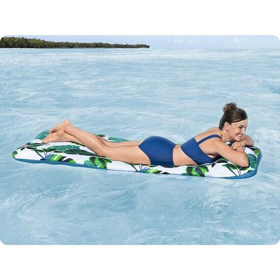 ​Saltea gonflabila de plaja Bestway, fabricata din material PVC, material textil cu protectie UV, 183 x 73 cm, cu model, verde-poza 5-Dacenergy.ro