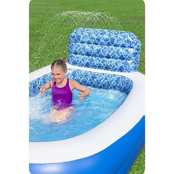 ​Piscina gonflabila Bestway, material PVC durabil cu 3 straturi, 3 inele gonflabile, 702 litri, 229 x 152 x 96 cm, albastru-poza 5-Dacenergy.ro
