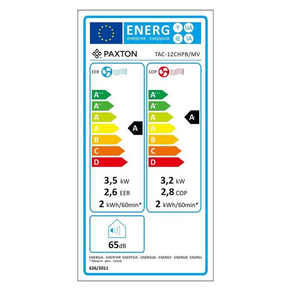 ​Aparat aer conditionat portabil Paxton, dezumidificare, mod auto, jaluzele automate, A/A+, functie incalzire, 12000 BTU, 220 - 240 V, 358 x 419 x 688 mm, alb-poza 6-Dacenergy.ro