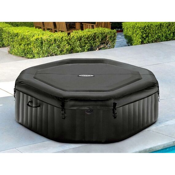 ​Piscina gonflabila cu hidromasaj Intex, pompa de filtrare incorporata, 2 tetiere, 4 persoane, panou de control, cu aplicatie, apa incalzita pana la 40°, prelate, 795 litri, 201 x 71 cm, negru-poza 6-Dacenergy.ro