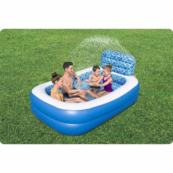 ​Piscina gonflabila Bestway, material PVC durabil cu 3 straturi, 3 inele gonflabile, 702 litri, 229 x 152 x 96 cm, albastru-poza 6-Dacenergy.ro