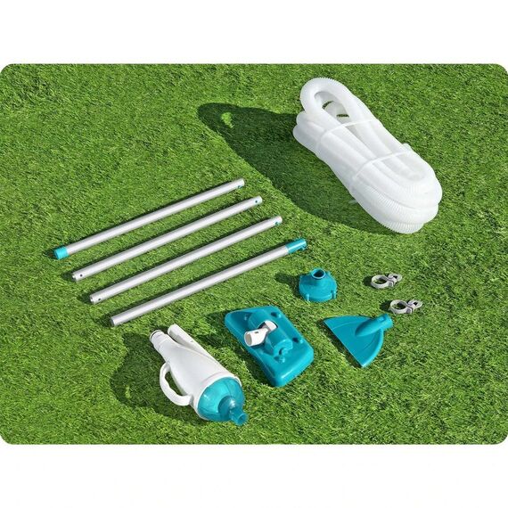 ​Kit de curatare pentru piscina Bestway, tija telescopica din aluminiu, 190 cm, lungime furtun 6 m-poza 6-Dacenergy.ro
