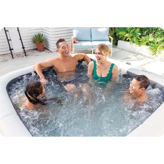 ​Piscina gonflabila cu hidromasaj Intex, jacuzzi, 6 persoane, cu aplicatie, panou de control electronic, apa incalzita pana la 40°, 2 tetiere, lampa LED, 1098 litri, 196 x 71 cm-poza 7-Dacenergy.ro