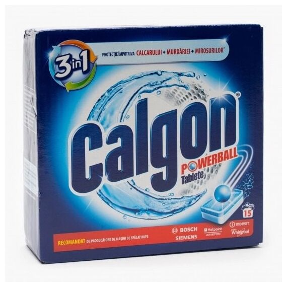 Tablete anticalcar Calgon 3in1 PowerBall, protejare puternica, 15 bucati, Cantitate: 15 Tablete-Dacenergy.ro
