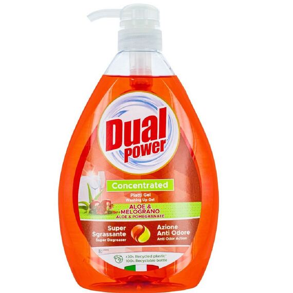 Detergent de vase Dual Power Aloe si Melogranot, manual, super concentrat, 1000 ml-Dacenergy.ro