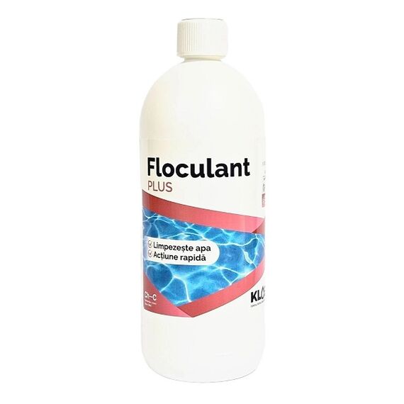 ​Lichid profesional cu actiune rapida pentru limpezirea apei din piscina, Floculant Plus Kloer, concentrat, imbunatateste calitatea apei, actiune rapida, 1 l-Dacenergy.ro