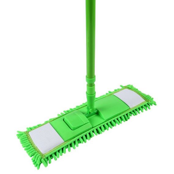 ​Mop plat franjuri cu coada telescopica si suport din plastic DacEnergy©, dimensiune 96 x 13 x 7.5 cm-Dacenergy.ro