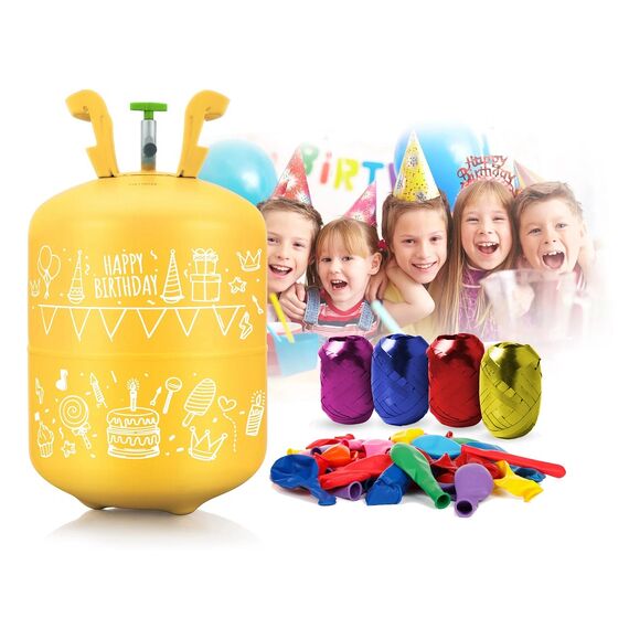 Butelie cu heliu, capacitatea de 0,20 m3 cu reductor, pentru 30 de baloane de 23 cm, include baloane si panglica colorata-poza 2-Dacenergy.ro