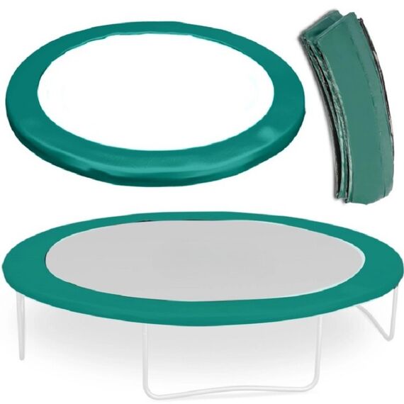 ​Husa de protectie pentru arcuri de trambulina, fabricata din PVC, cu un burete gros, destinata trambulinei de 374/366 cm, latimea 25 cm, verde-poza 2-Dacenergy.ro